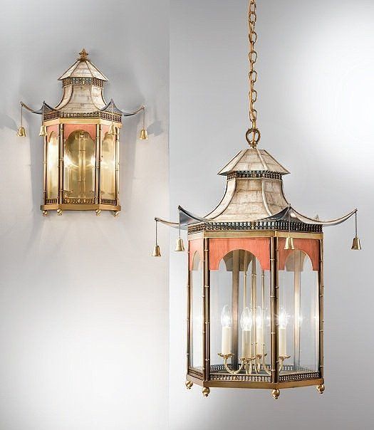 Asian ceiling light fixture with tassels