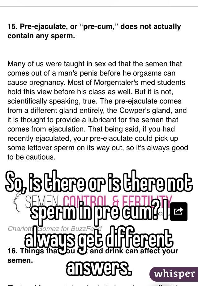 Lilac reccomend Difference between pre cum and sperm