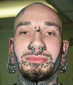 Male facial piercings