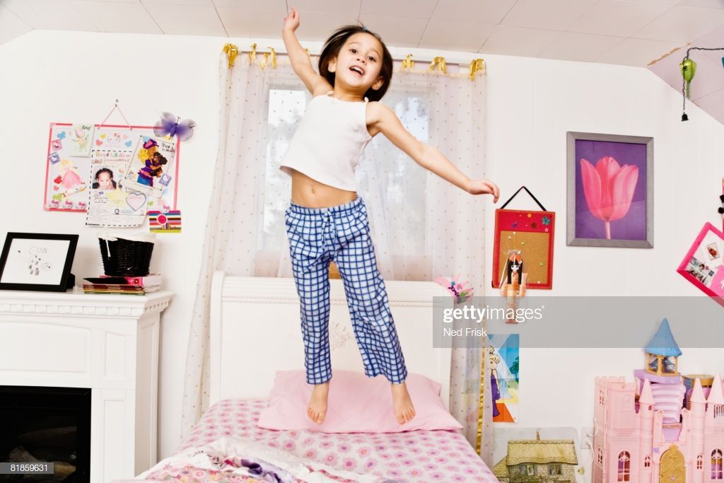 best of On bed Asian girls jumping