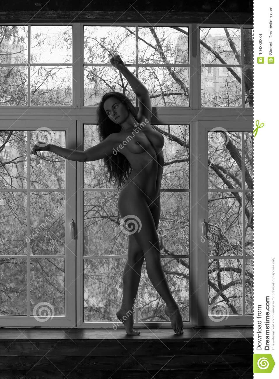best of Girl in naked Black window