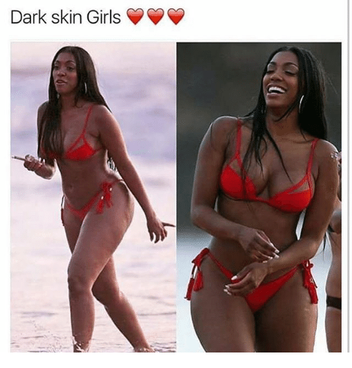 Dark skin and bikini