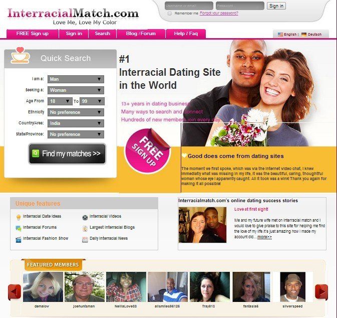 Interracial dating site match