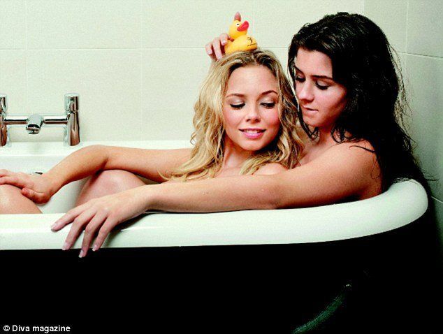 Lesbian caught taking bath